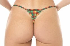 Collins Plaid Micro Bikini 7 Collins Plaid Micro Bikini -Hot Bikini Sexy Shop Collins Micro Bikini Side Adjustable V String REAR