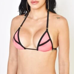 Sensation Sheer Coral Bikini -Hot Bikini Sexy Shop Coral Sensation Sheer Bikini Top Piece