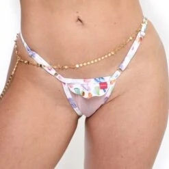 Cute Butterflies Sheer Bikini -Hot Bikini Sexy Shop Cute Butterflies Sheer Micro Bikini Side Adjustable V String FRONT by Oh Lola Swimwear