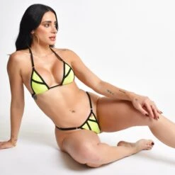 Soleil Noir Sheer Yellow Bikini 7 Soleil Noir Sheer Yellow Bikini -Hot Bikini Sexy Shop Full Frontal View of the Soleil Noir Sheer Bikini