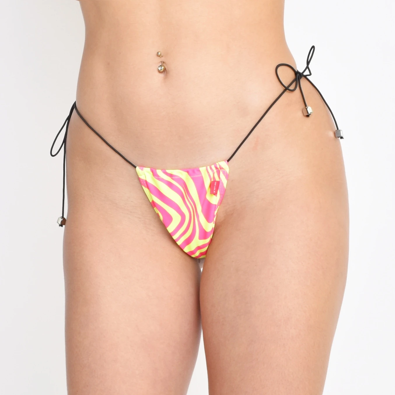 Hyp-Nautic Pink And Yellow Swirl Print String Bikini 4 Hyp-Nautic Pink And Yellow Swirl Print String Bikini - Image 4