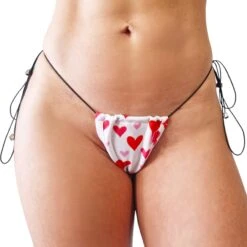 Love Hearts String Bikini (White) 7 Love Hearts String Bikini (White) -Hot Bikini Sexy Shop Love Hearts String Bikini White Bottom Front scaled 1