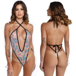 Miami Vibes One Piece Swimsuit -Hot Bikini Sexy Shop Miami Vibes See Thru Swimsuit by Oh Lola Swimwear