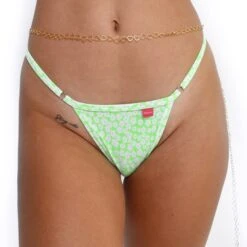 Neon Garden Micro Bikini -Hot Bikini Sexy Shop Neon Garden Micro Bikini Side Adjustable V String FRONT by Oh Lola Swimwear