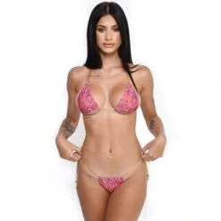 Royal Feathers String Bikini – Pink