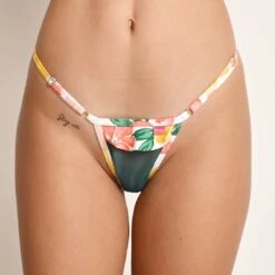 Sexy Bouquet Sheer Micro Bikini 8 Sexy Bouquet Sheer Micro Bikini -Hot Bikini Sexy Shop Sexy Bouquet Sheer Micro Bikini Side Adjustable V String Front View