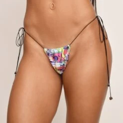 Sexy Canvas String Bikini -Hot Bikini Sexy Shop Sexy Canvas String Bikini Side Tied G String Front View