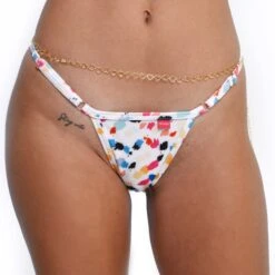 Sexy Palette Micro Bikini 7 Sexy Palette Micro Bikini -Hot Bikini Sexy Shop Sexy Palette Micro Bikini Side Adjustable V String FRONT by Oh Lola Swimwear