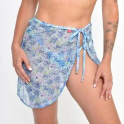 Spring Blossom Sheer Pareo 5 Spring Blossom Sheer Pareo -Hot Bikini Sexy Shop Spring Blossom Sheer Pareo By Oh Lola Swimwear FRONT