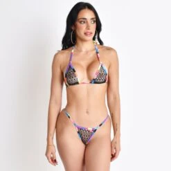 Surfer Girl Black Mesh Micro Bikini