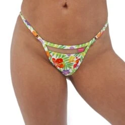 Tropical Breeze Ll Micro Bikini 7 Tropical Breeze Ll Micro Bikini -Hot Bikini Sexy Shop Tropical Breeze ll Micro Bikini by OH LOLA SWIMWEAR Side Adjustable V String FRONT