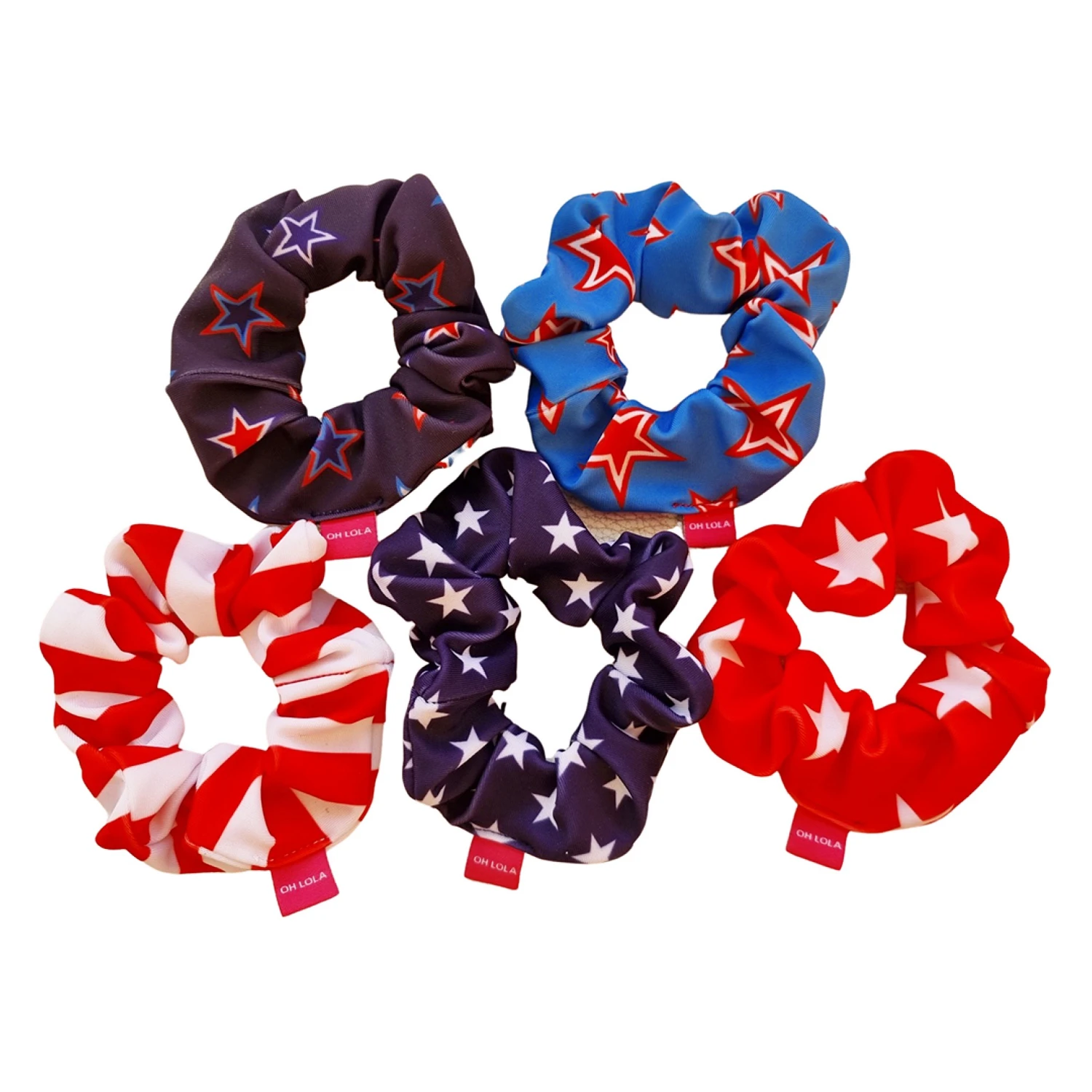 USA Hair Scrunchies – 5 Pieces Set 1 USA Hair Scrunchies – 5 Pieces Set