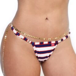 USA Stripes Micro Bikini 7 USA Stripes Micro Bikini -Hot Bikini Sexy Shop USA Stripes Micro Bikini Side Adjustable V String FRONT by Oh Lola Swimwear.JPG