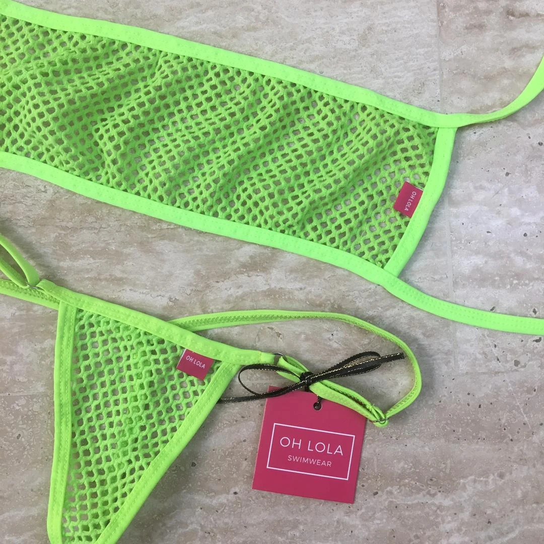 Temptation Bandeau Micro Bikini – Neon Green 5 Temptation Bandeau Micro Bikini – Neon Green - Image 5