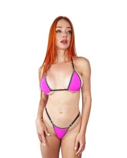 Pink Desire Micro Bikini With Handmade Crochet Stitches