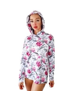 Enchanted Hooded Fishing Shirt – White/Floral