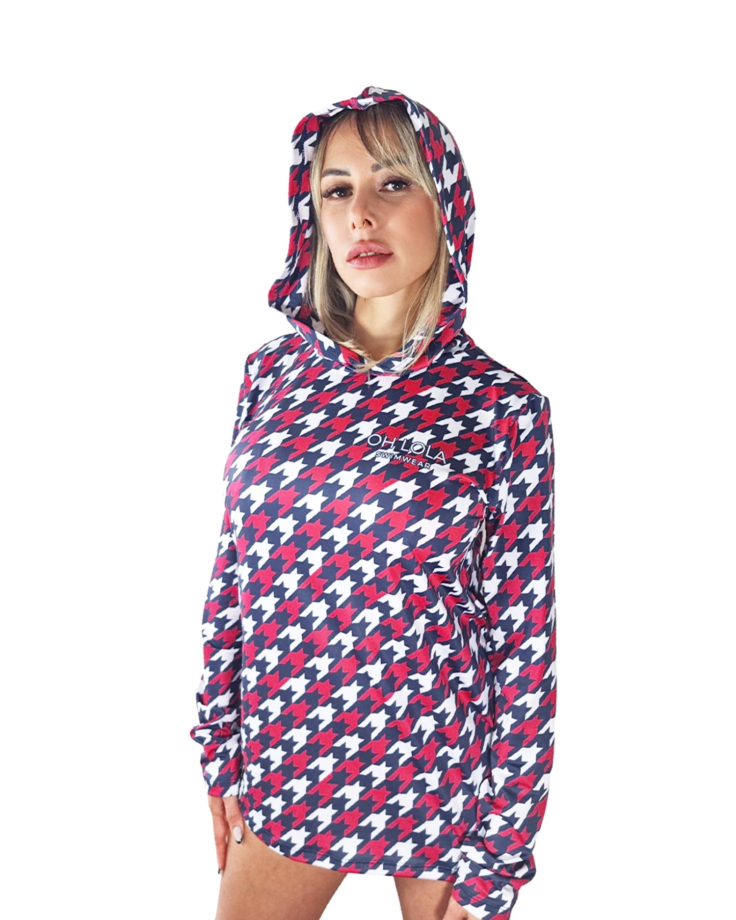 Houndstooth Hooded Fishing Shirt – USA 1 Houndstooth Hooded Fishing Shirt – USA